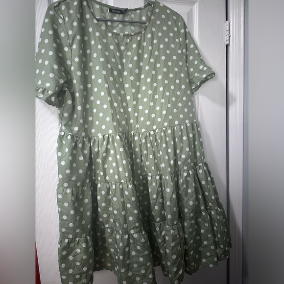 Plus Polka Dot Smock Dress - Picture 2 of 2
